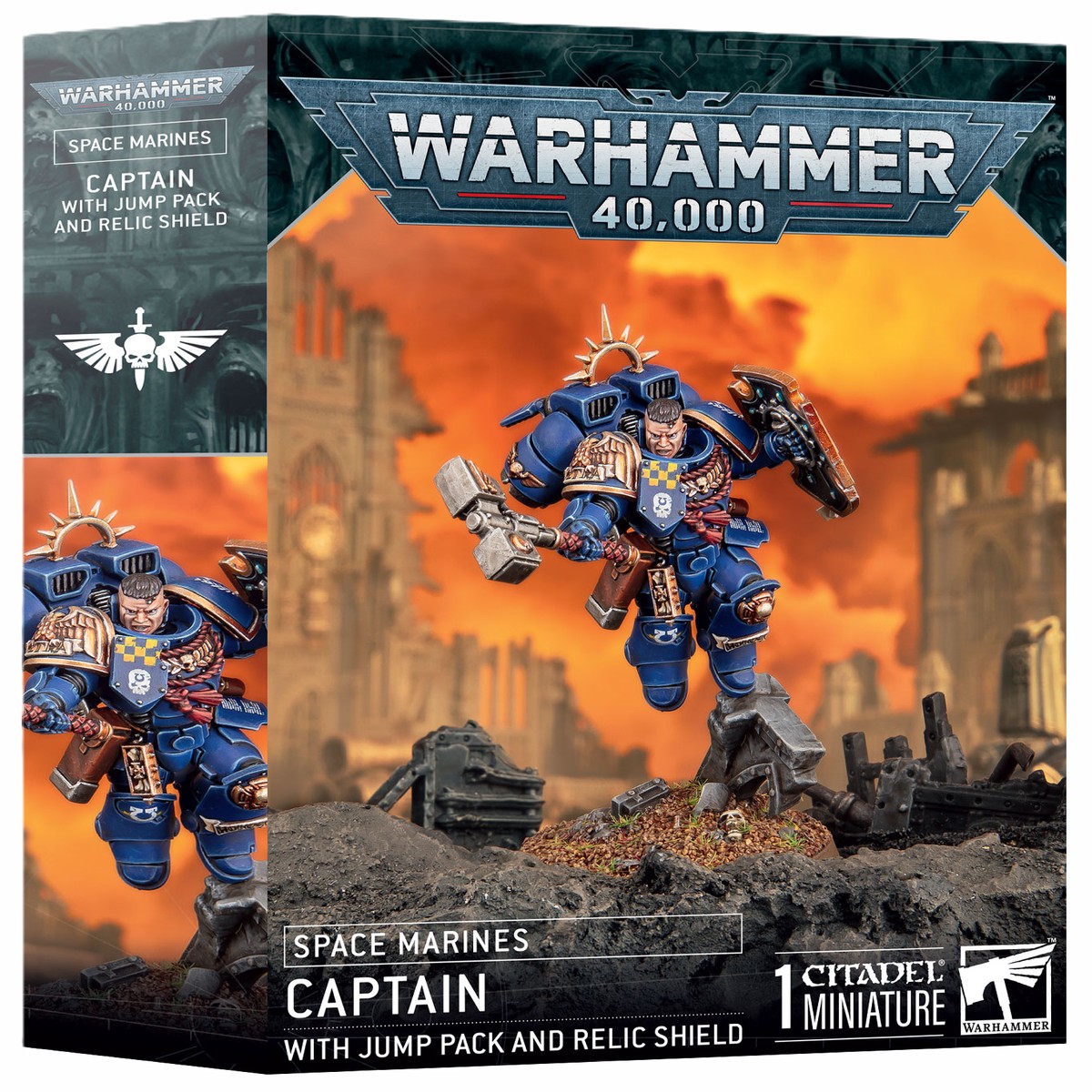 Space Marines Captain With Jump Pack And Relic Shield