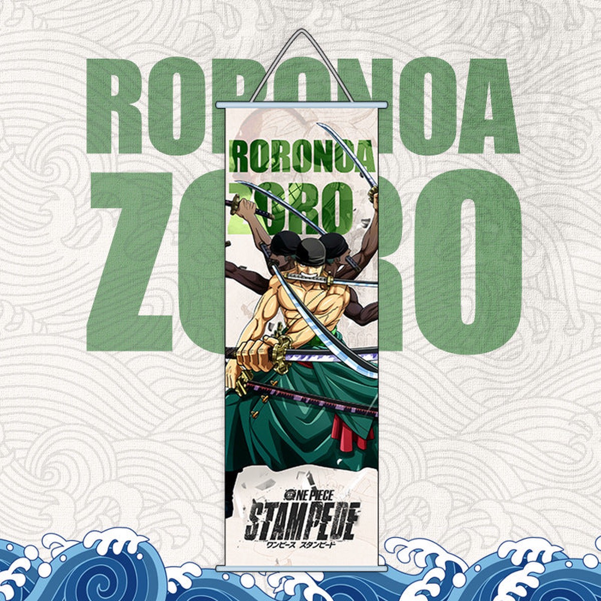 Mini Wall Scroll - One piece Roronoa Zoro